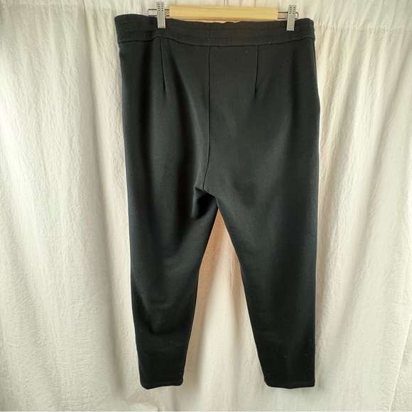 Eileen Fisher Black Organic-Cotton Twill Knit Slouchy Ankle Pants S - Picture 5 of 10